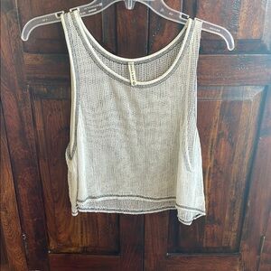 White Mesh Sleeveless Top